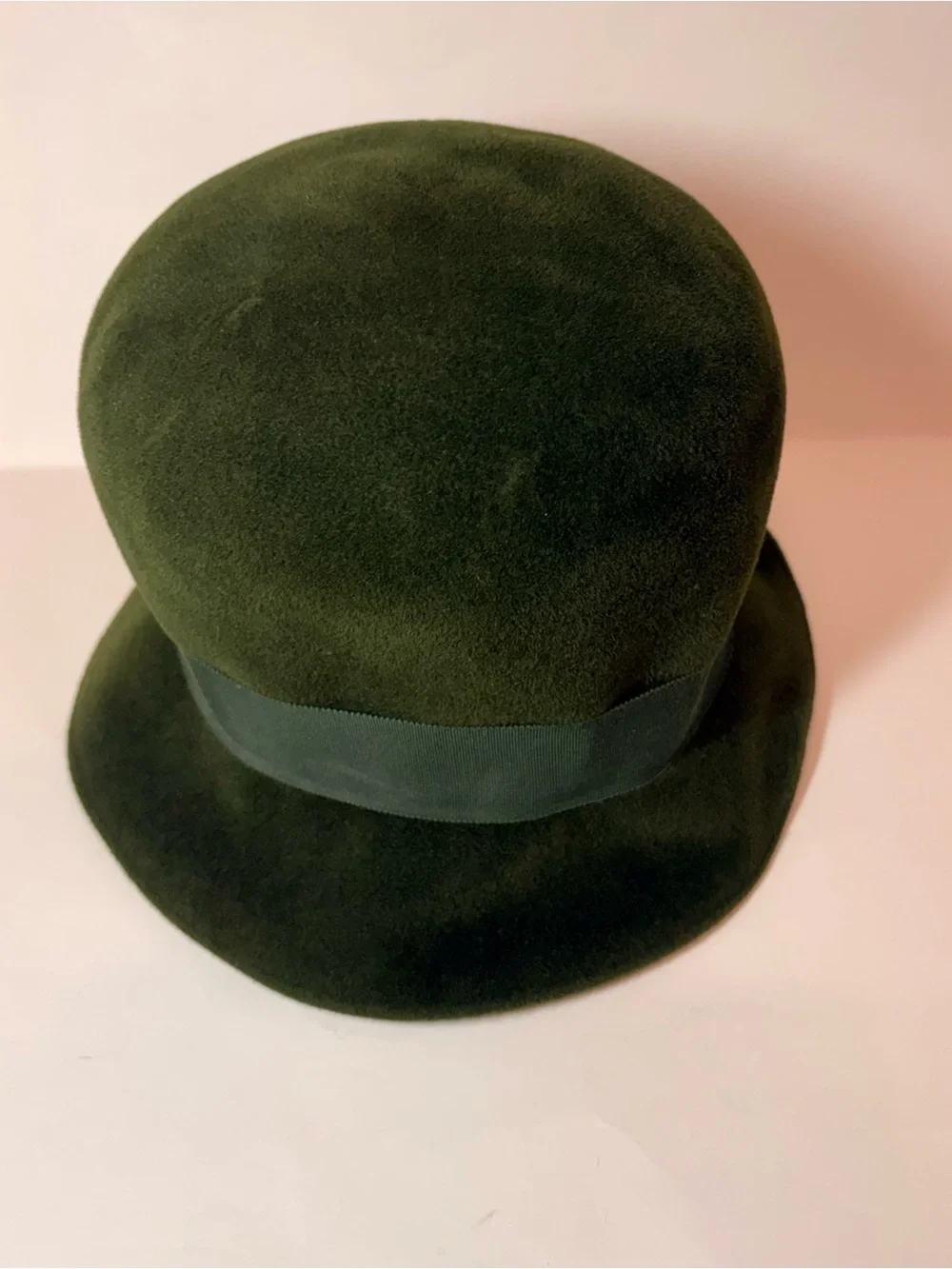 Vintage Marced Modes 1960 Women’s Green Felt Cloche Hat